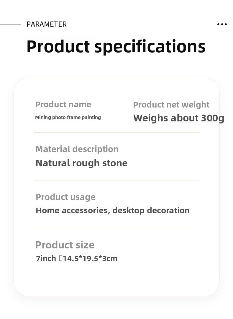 zensoullab Runyang Jewelry Natural Crystal Stone Frame Miner DIY Crystal Crafts 7inch Frame Display Creative