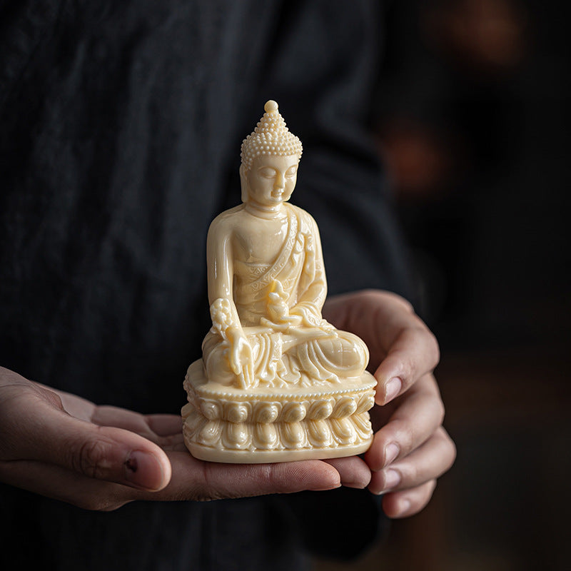zensoullab Neoclassical Western Three Saints Figures Buddha Statue Ornaments Amitabha Bodhisattva Guanyin Decorations Resin Crafts
