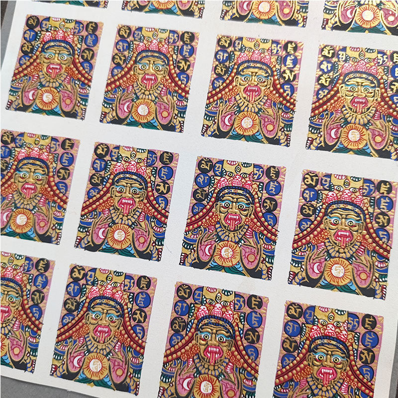 zensoullab Nepal Hand-painted Zakiram Female God of Wealth Small Thangka Gawu Box Painting Core Tibet Tibetan God of Wealth Thangka Pendant