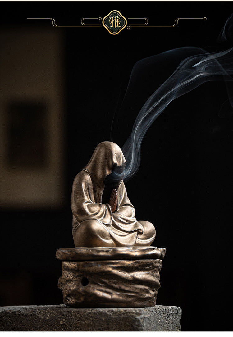 zensoullab Zen Style Incense Burner for Home Indoor Tea Ceremony Study Room Aromatherapy Ornament Sandalwood Agarwood Incense Burner Ceramic Craft