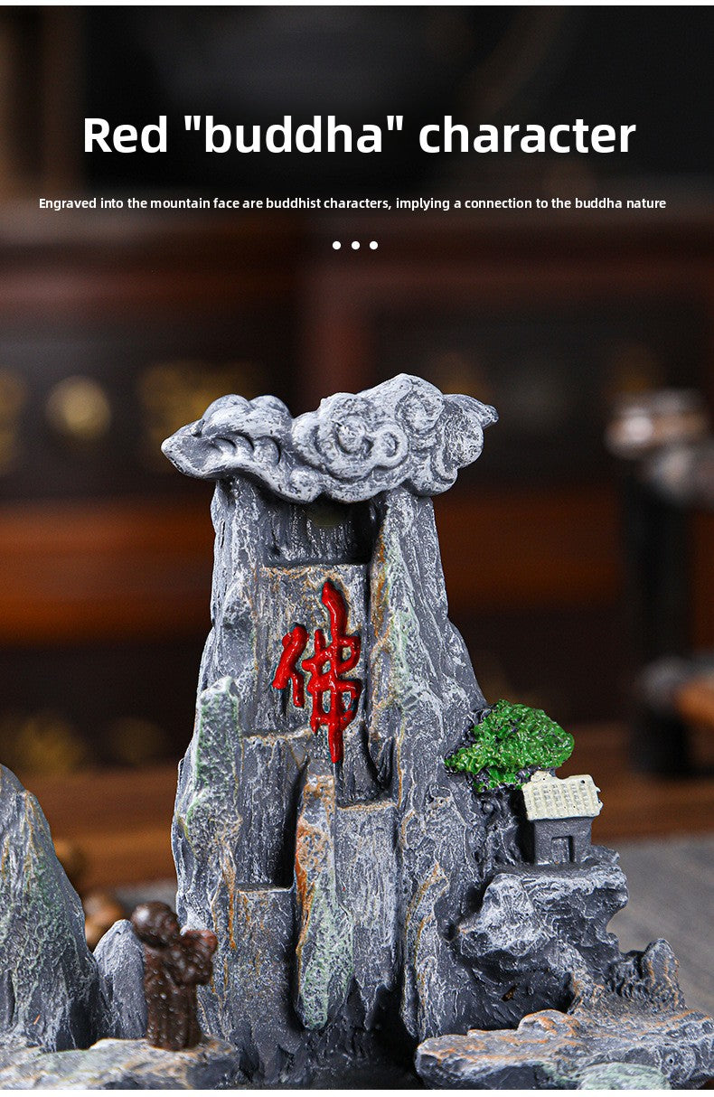zensoullab Resin Backflow Incense Burner for Home Indoor Tower Incense Burner Sandalwood Burner Creative Personalized Aromatherapy Ornament Chinese Style