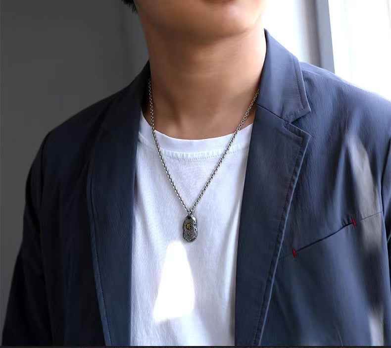 zensoullab Zodiac Birth Buddha Pendant Men Thai Silver Necklace Women Vintage Distressed Silver Chain Car Keychain Pendant