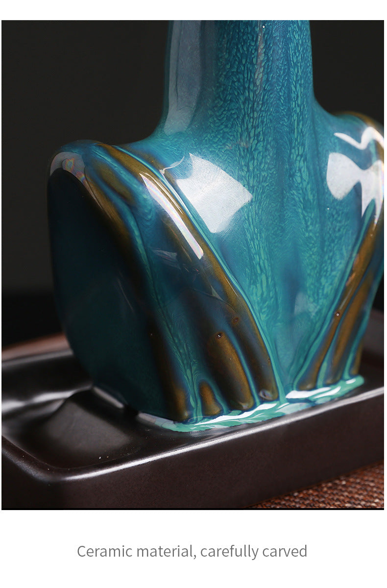 Ceramic European and American Beauty Statue Backflow Incense Burner Creative Beauty Sandalwood Incense Backflow Burner Home Decor