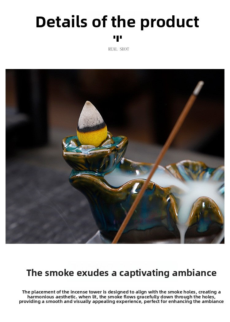 zensoullab Backflow Incense Burner Creative Home Decor Ceramic Burner Craft Pisces Backflow Kiln Change Ornamental Special Offer