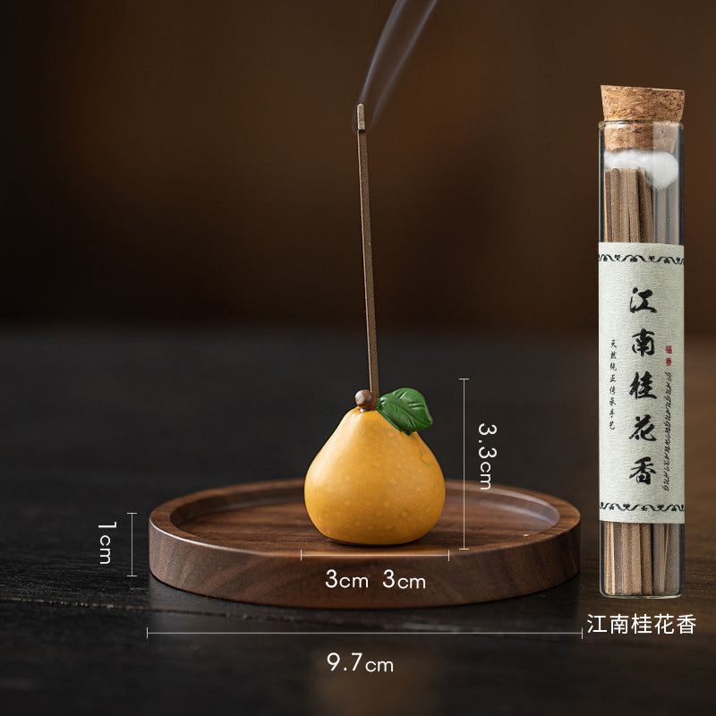 zensoullab Blessing Peace Creative Ceramic Small Pomelo Incense Socket Zen Tea Room Desktop Aromatherapy Burner Stand Incense Burner