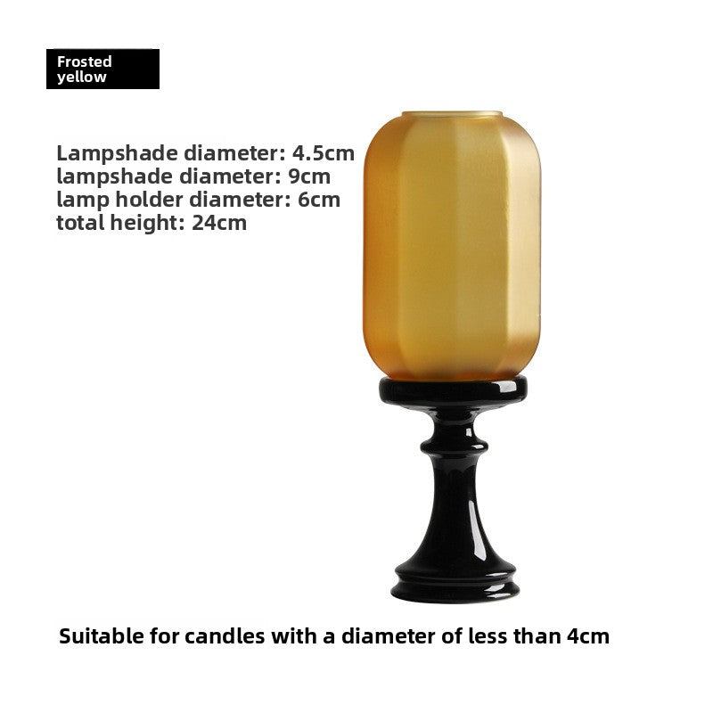 Zensoullab Antique Style Domestic Aromatherapy Candle Candlestick Chinese Zen Antique Lampshade Ceramic Decoration Tea Room Ambience Light