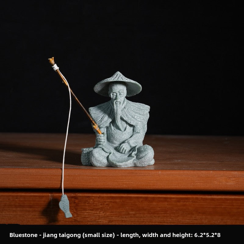 zensoullab Desktop Chinese Style Northern Wei Dynasty Buddha Statue Buddha Micro Landscape Fish Tank Landscaping Rockery Desktop Ornament Tea Pet Incense Decoration