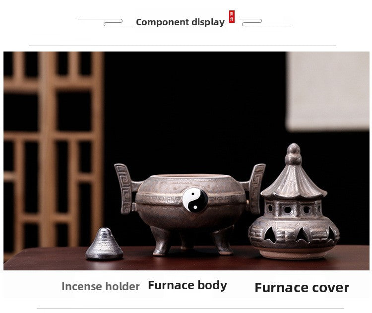 zensoullab Creative Ceramic Antique Incense Burner Tai Chi Bagua Tower Incense Burner Indoor Tea Ceremony Accessories Zen Home Decor