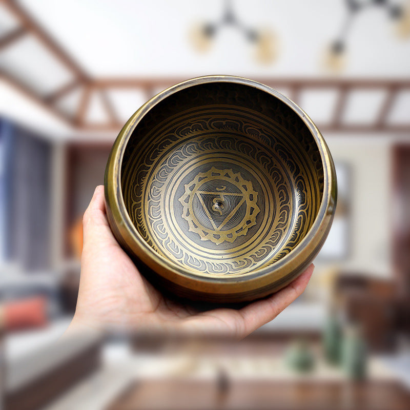 Zensoullab Nepal Xizang Himalaya Bowl Buddha Sound Bowl Buddha Sound Bowl Singing Bowl Yoga Meditation Himalaya Bowl Ear Cleaning Healing Copper Chime Stone