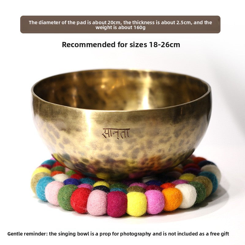 zensoullab Nepal Handmade Wool Felt Mat Round Ball Wool Ball Mat Bowl Mat Coaster Incense Burner Ritual Tool Mat Direct Supply