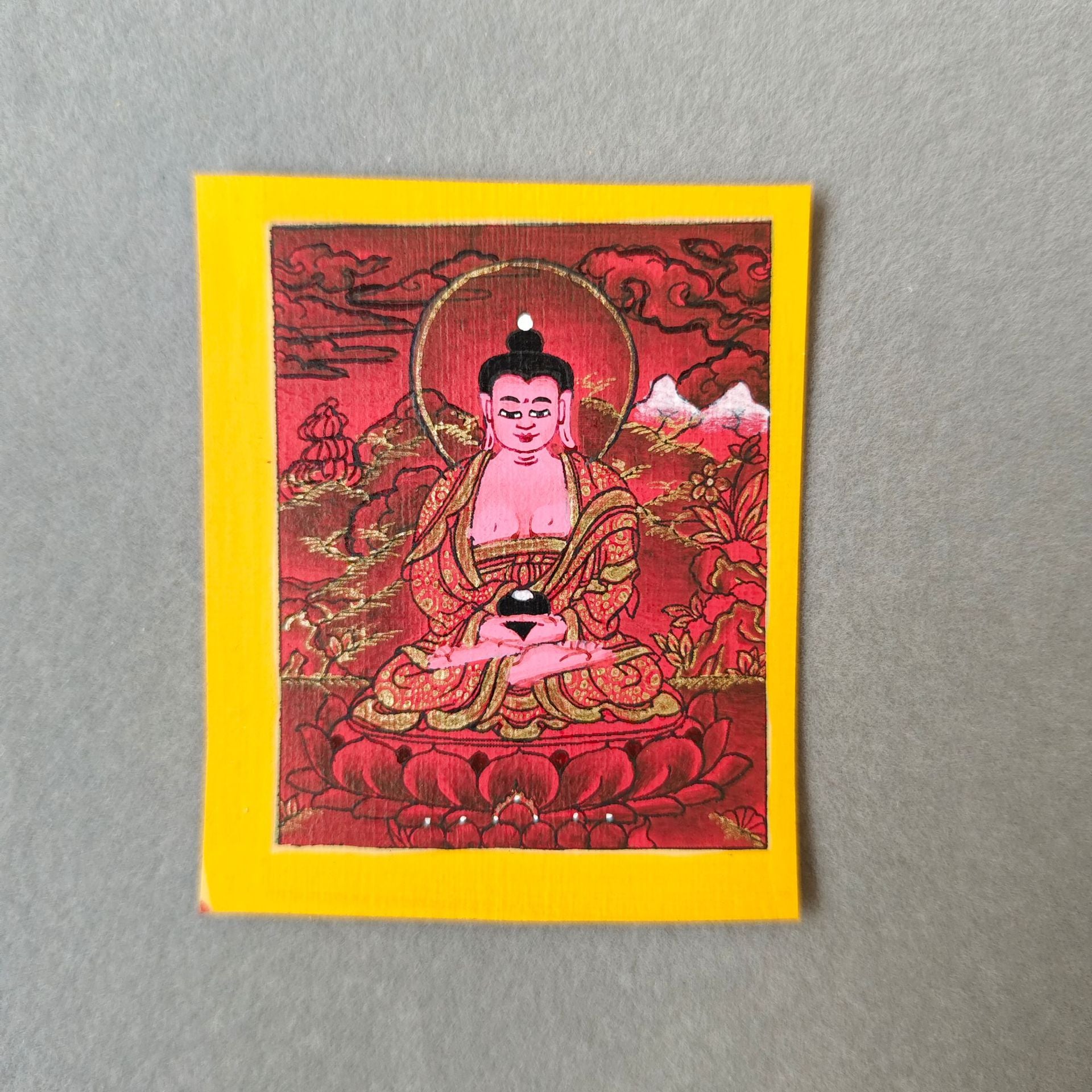 zensoullab Nepal Hand-painted Eight Guardian Deities Twelve Zodiacs Nativ Buddha Portable Thangka God of Wealth Green Tara Necklace Pendant