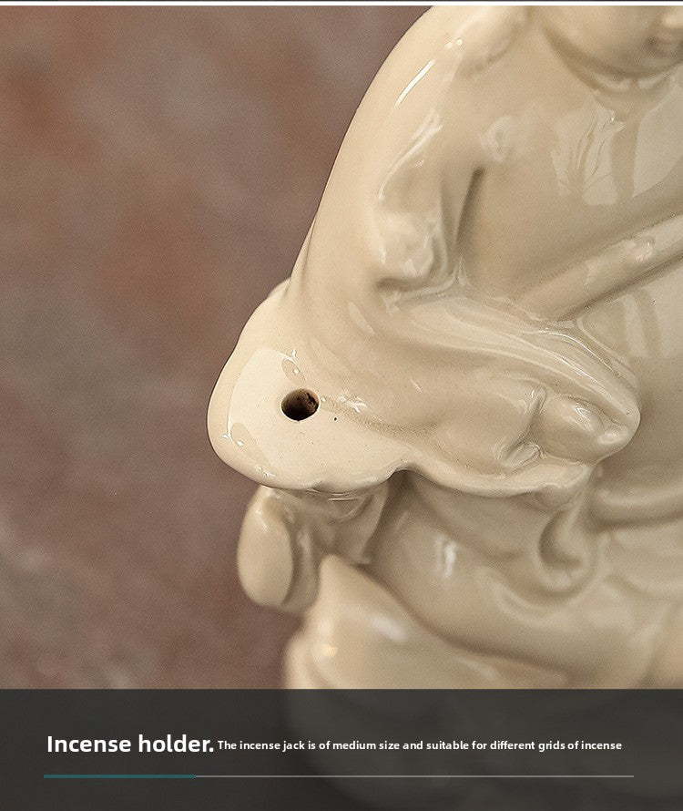 Zensoullab Creative New Chinese Ceramic Small Wenchang Incense Burner Decoration Home Indoor Decoration Sandalwood Incense Incense Ceremony Incense Holder