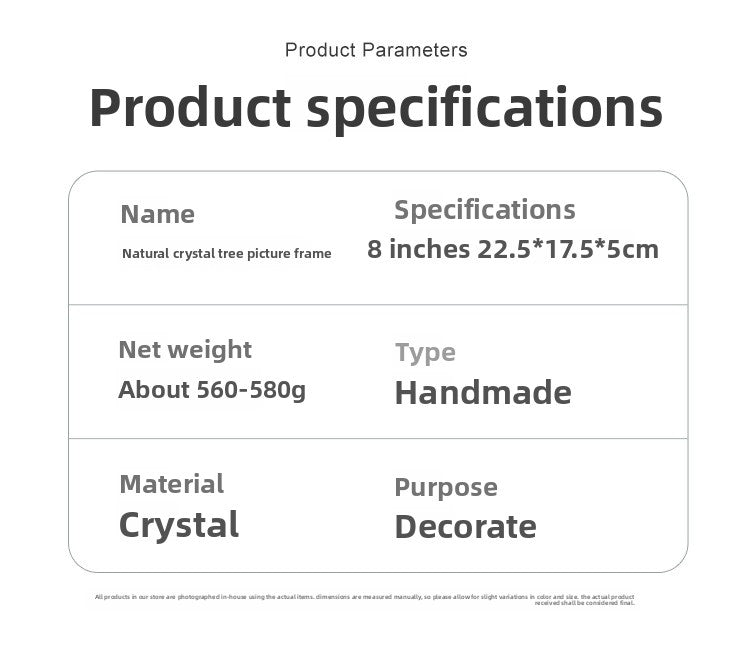 zensoullab Natural Crystal Money Tree Photo Frame Yellow Crystal Amethyst Crystal Stone Photo Frame Housewarming Gift Desktop Wealth-Attracting Ornament