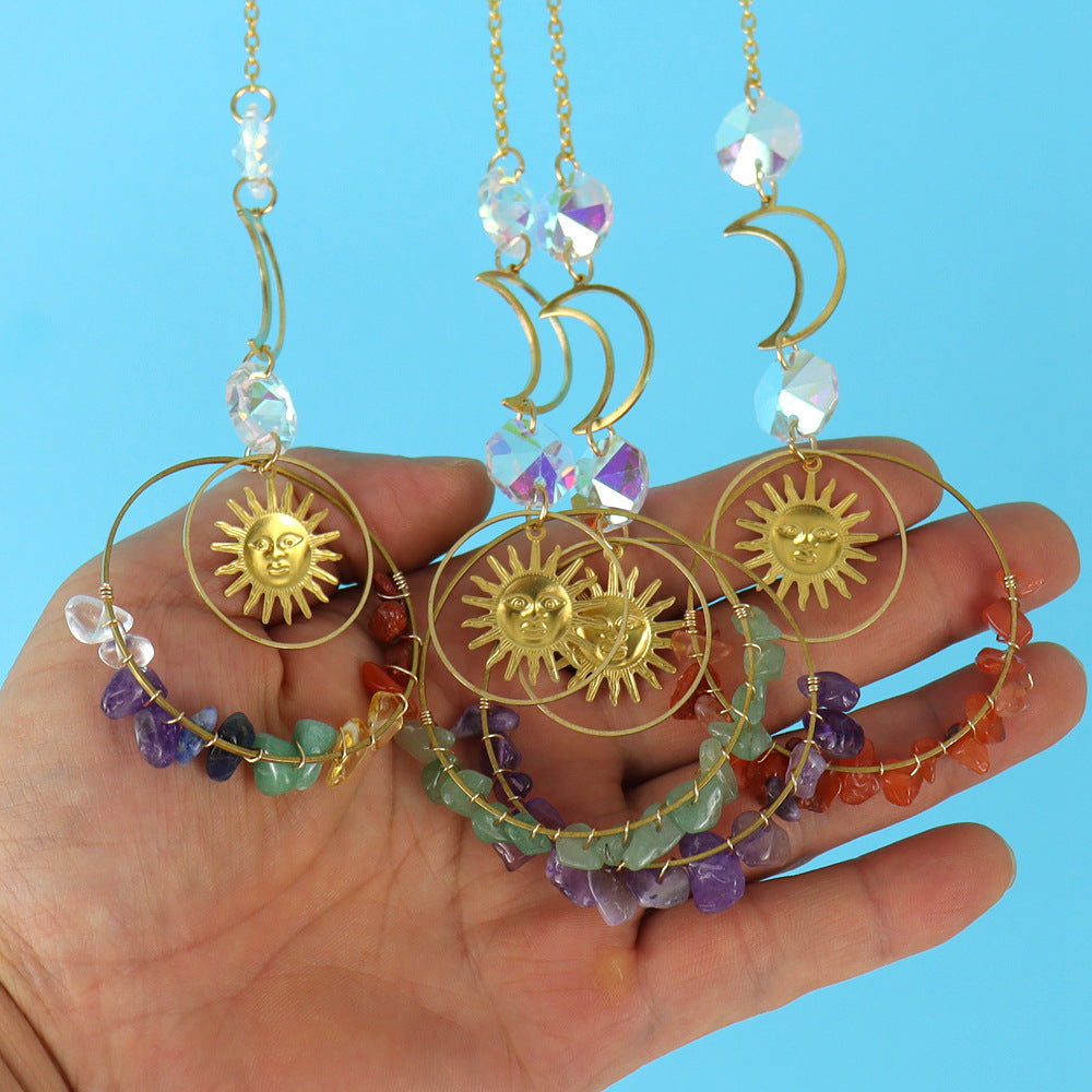 zensoullab Sun Catcher Sun Crystal Gravel Pendant Light Outdoor Hanging Window Wind Chime T37