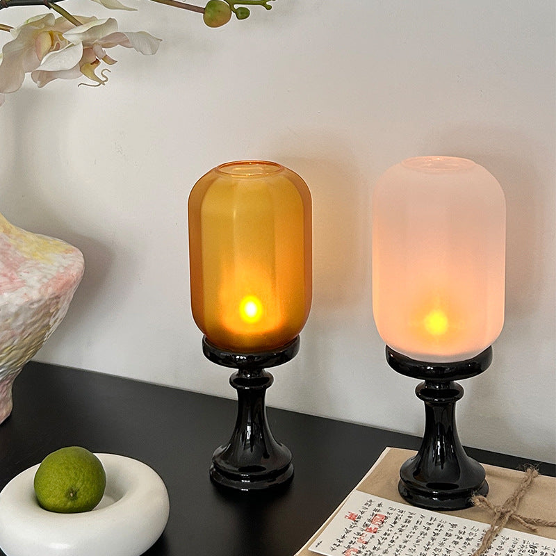 Zensoullab Chinese Style Incense Candle Holder Chinese Zen Antique Lampshade Ceramic Decoration Tea Room Atmosphere