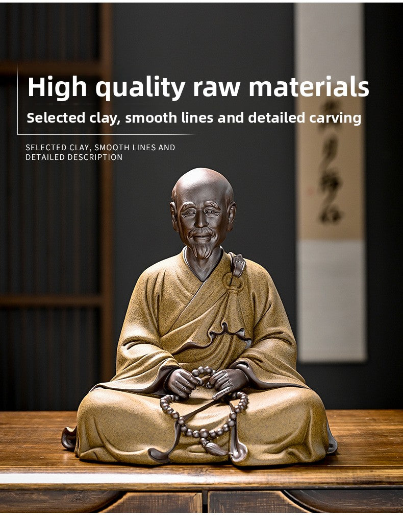 zensoullab Ceramic Master Hongyi Figure Large Ornament New Chinese Zen Style Home Office Desktop Decoration Craft Statue