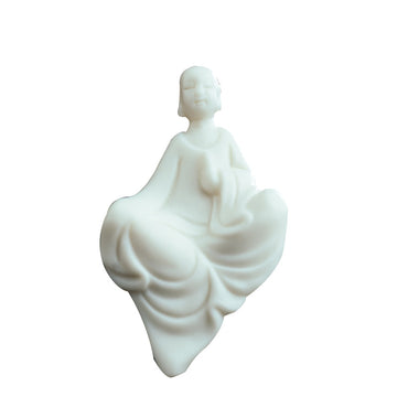 zensoullab Mini Fingertip Small Buddha Ceramic Little Monk Ornament Micro Landscape Tea Room Fish Tank Decoration Formless Buddha Zen Small Figure