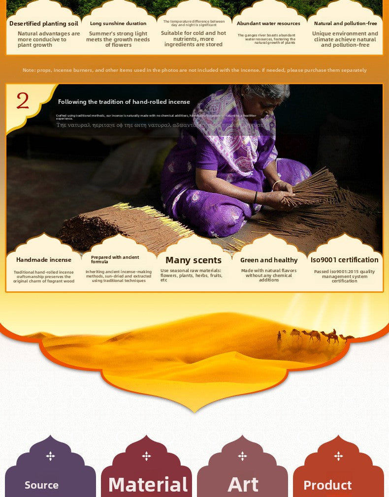 zensoullab Indian Incense Golden Wood Original Imported Laoshan Sandalwood Handmade Aromatherapy Incense Tower Incense Cone Incense 179