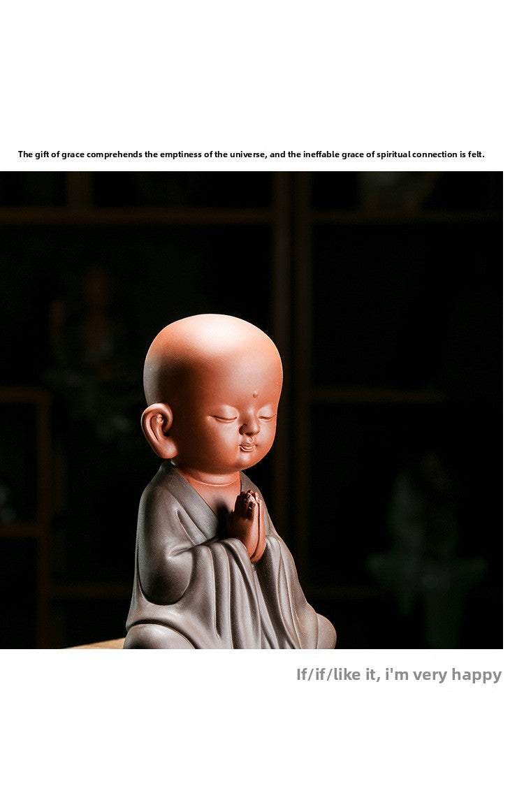 zensoullab Yunshang Chinese Zen Monk Gift Ceramic Ornament Classical Craft Tea Ceremony Home Decoration Zisha