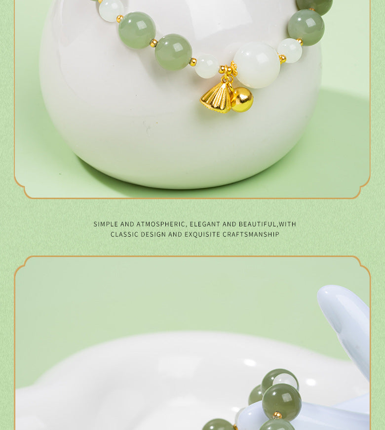 Zensoullab Natural Xinjiang Hetian Jade ICE CLEAR White Bracelet Female National Style Niche Bracelet