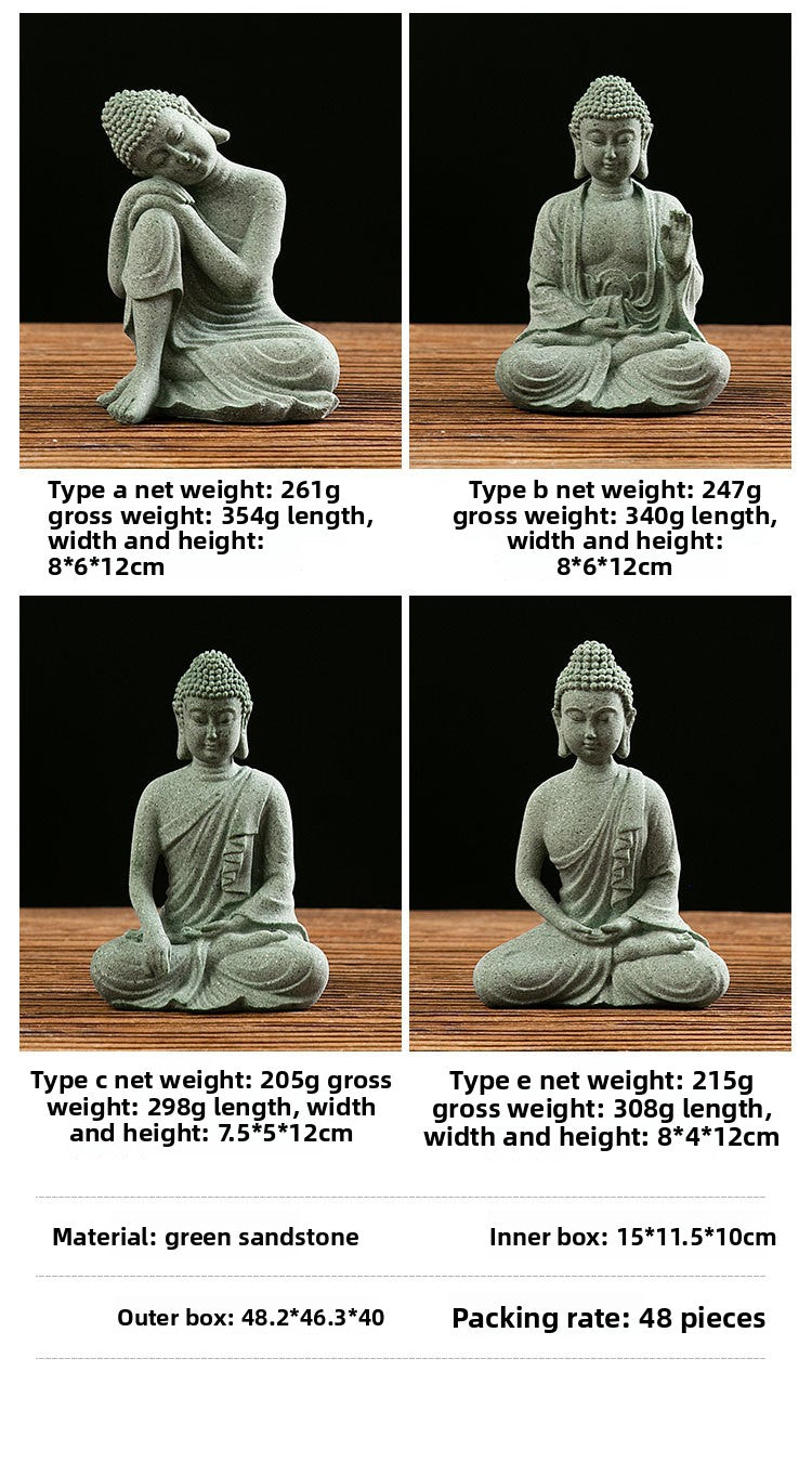 zensoullab New Buddha Statue Crafts Zen Fish Tank Landscape Ornament New Chinese Style Creative Entrance Home Decoration