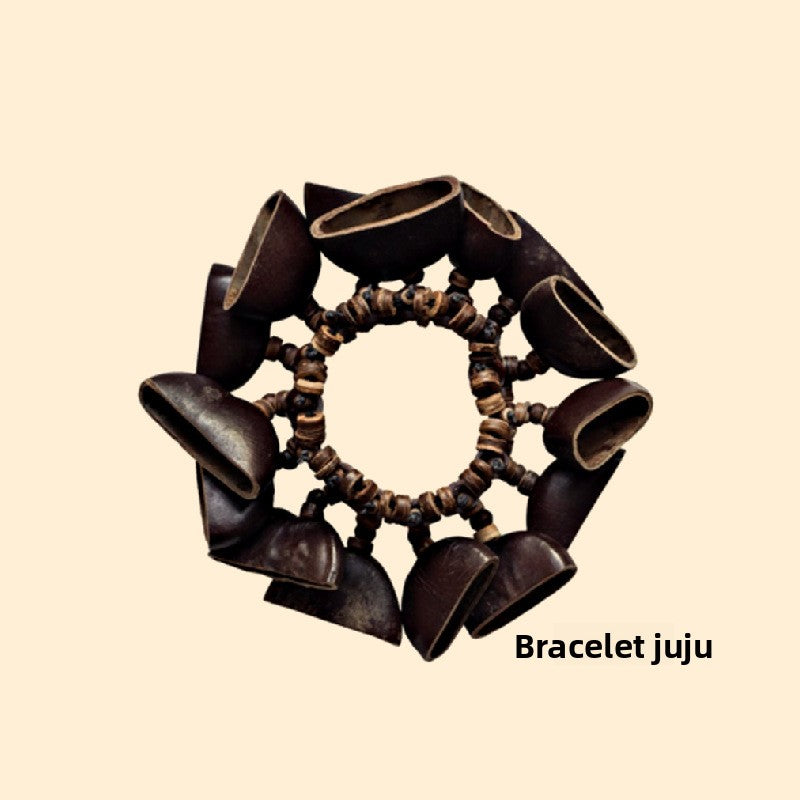zensoullab Derui Musical Instruments African Hand Bell Plant Fruit Bell String Bell Bracelet Anklet Accompaniment Yoga Healing Small Musical Instrument