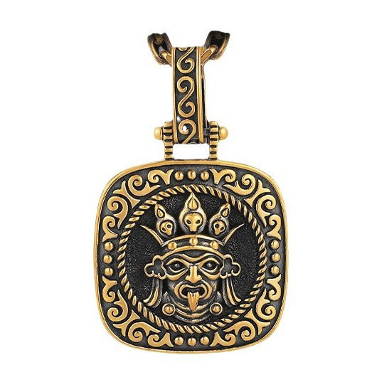 zensoullab Vintage Black Gold Pendant for Women Copper Plated Ancient Gold Pendant Hanging Pendant Zakiram Men's Trendy High-end Necklace