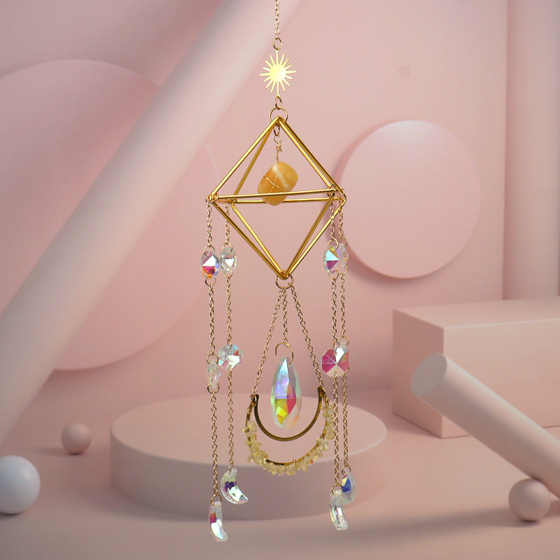 zensoullab Crystal Sun Catcher Air Rack Natural Gravel Lamp Prism Pendant Crystal Hanging Garden Decoration