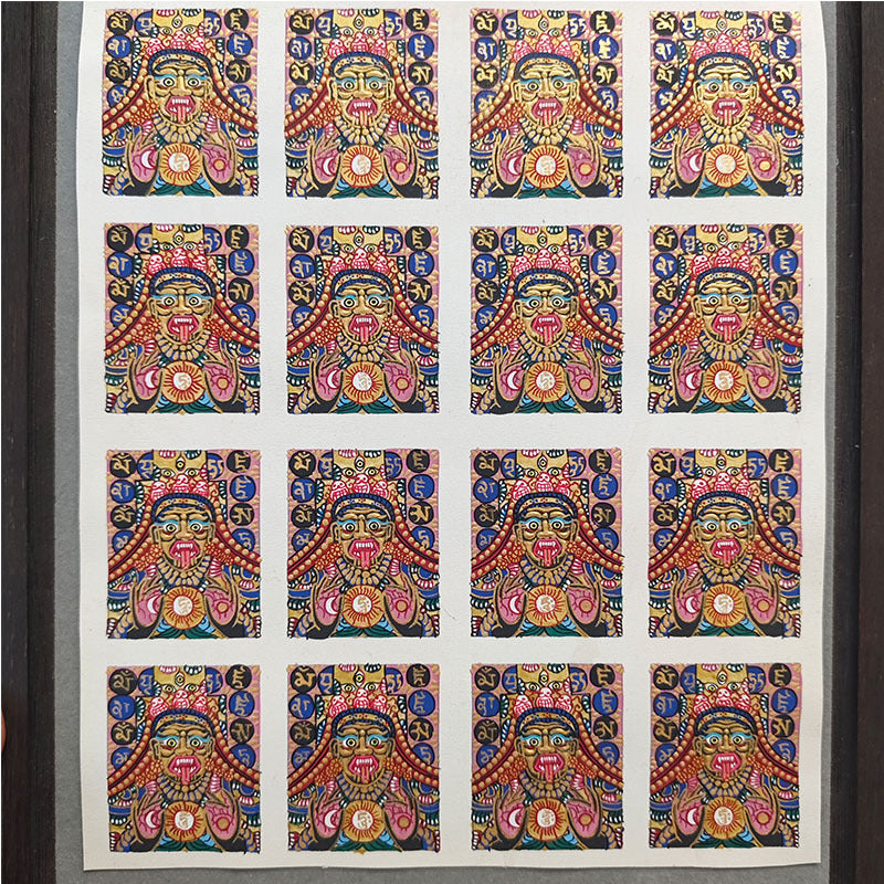 zensoullab Nepal Hand-painted Zakiram Female God of Wealth Small Thangka Gawu Box Painting Core Tibet Tibetan God of Wealth Thangka Pendant