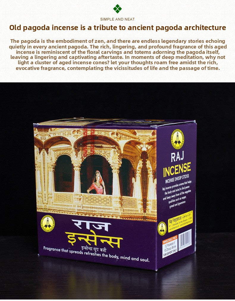 zensoullab Indian Incense Authentic Daruma Incense Old Pagoda Incense Stick Imported Aromatherapy Incense Tibetan Incense Handmade Sandalwood Wardrobe Incense