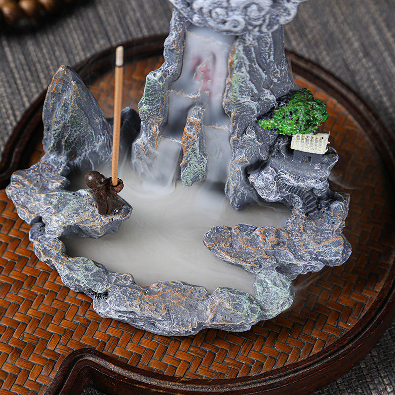 zensoullab Resin Backflow Incense Burner for Home Indoor Tower Incense Burner Sandalwood Burner Creative Personalized Aromatherapy Ornament Chinese Style