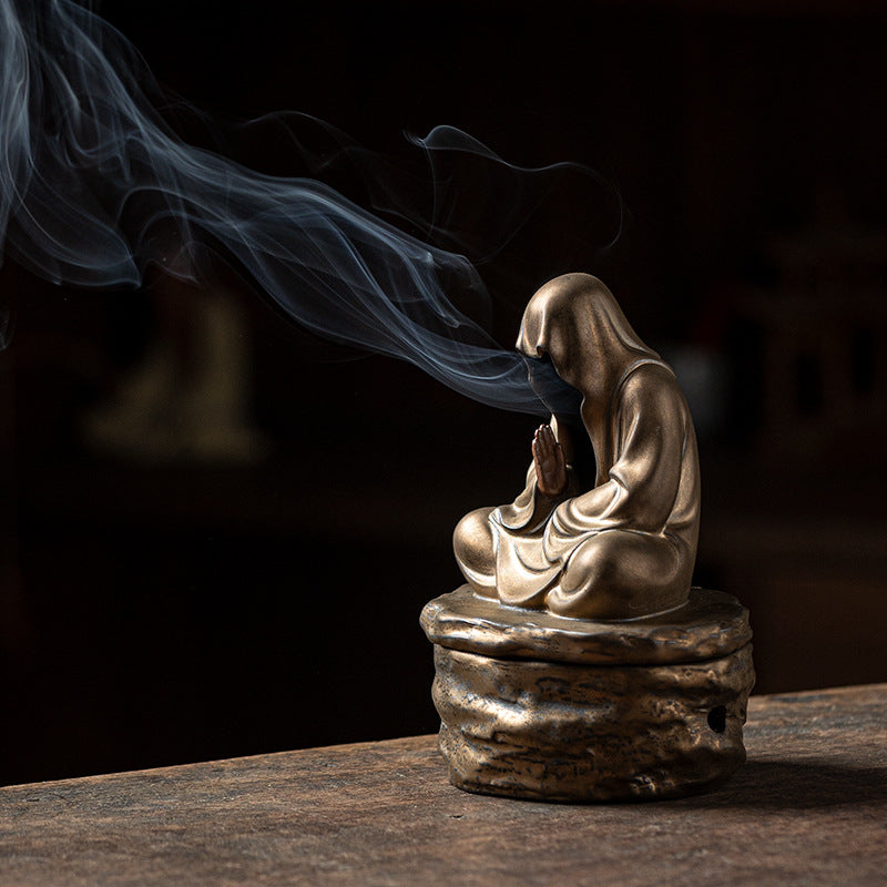 zensoullab Zen Style Incense Burner for Home Indoor Tea Ceremony Study Room Aromatherapy Ornament Sandalwood Agarwood Incense Burner Ceramic Craft