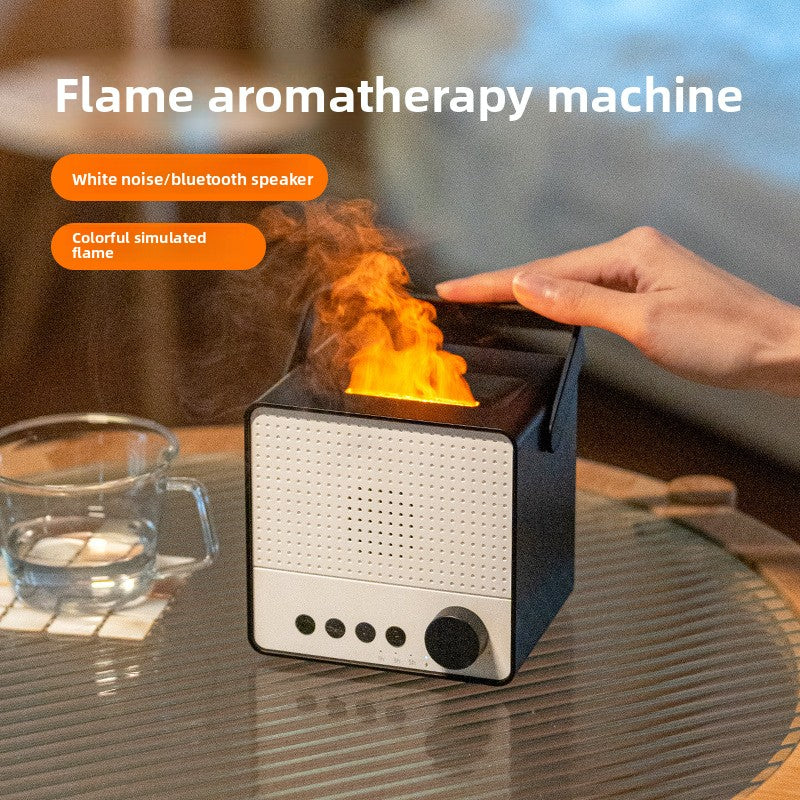 zensoullab Creative Simulated Flame Aromatherapy Machine Multifunctional Humidifier Home White Noise with Bluetooth Speaker Diffuser