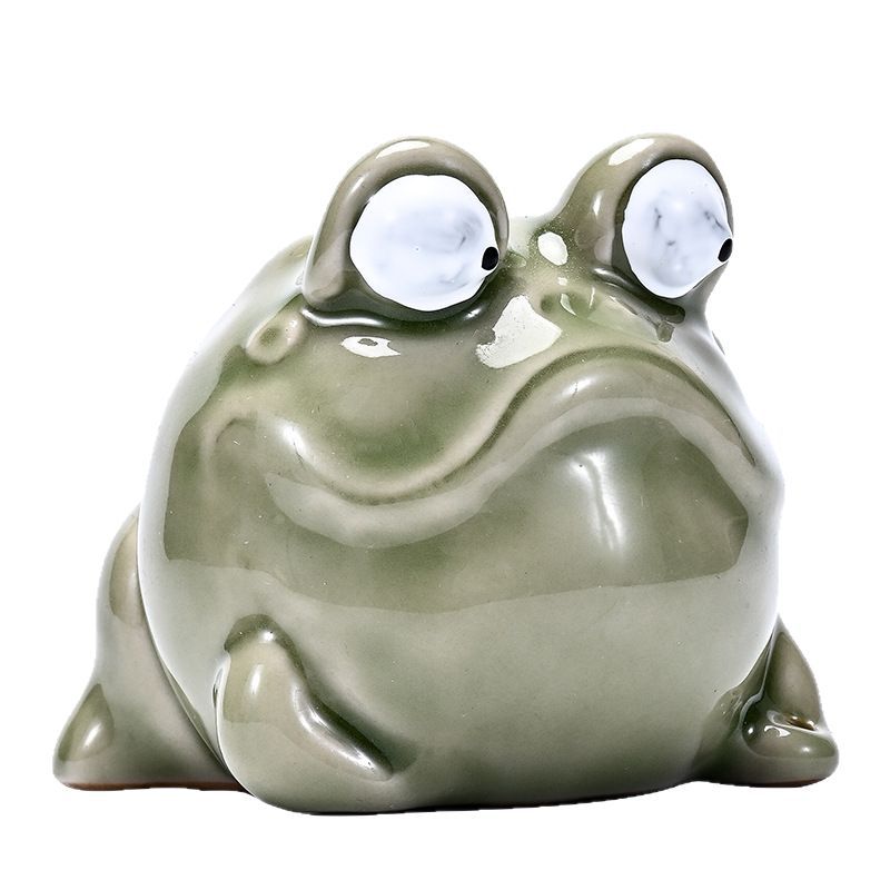 Zensoullab Creative Ceramic Aromatherapy Stove Decoration Desktop Cure Tea Ornaments Home Indoor Small Incense Burner Animal Frog Incense Stick and Base