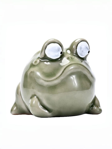 Zensoullab Creative Ceramic Aromatherapy Stove Decoration Desktop Cure Tea Ornaments Home Indoor Small Incense Burner Animal Frog Incense Stick and Base