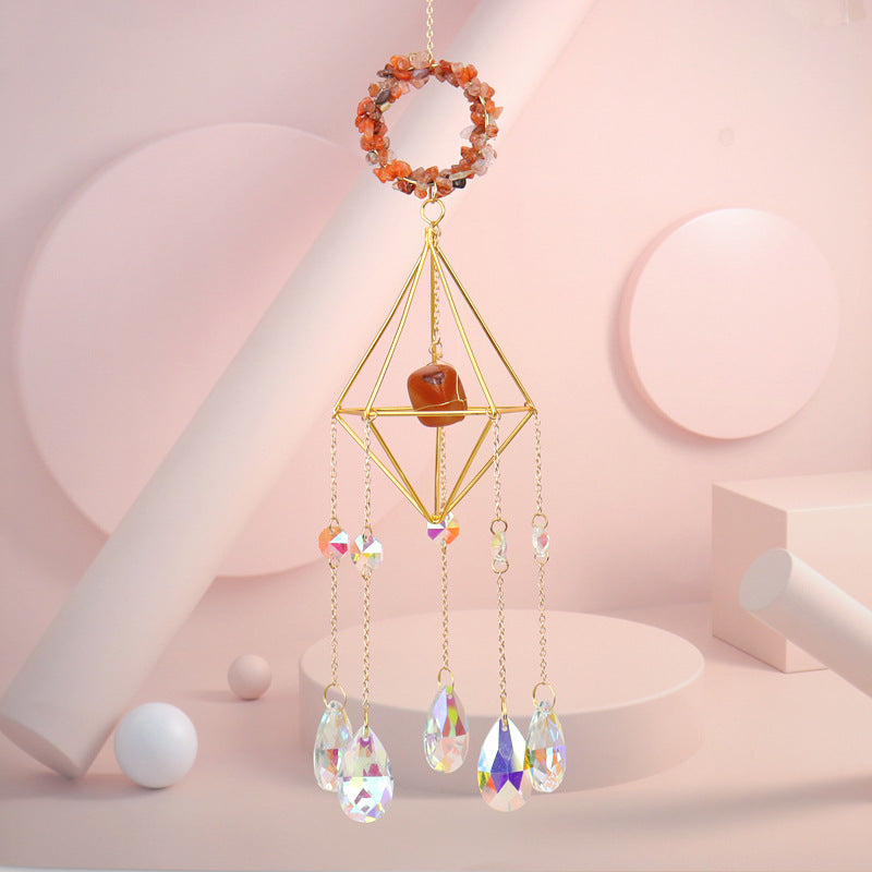 zensoullab Sun Catcher Crystal Air Frame Round Pendant Light Garden Decoration Pendant Light Crystal Hanging Ornament T18