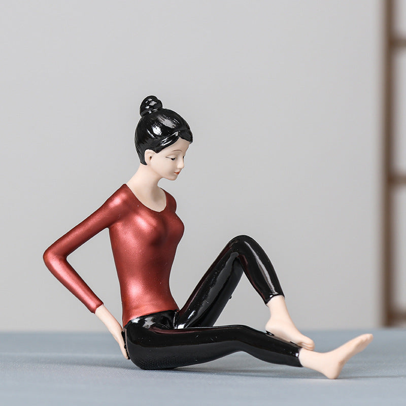 zensoullab Premium Ceramic Figure Yoga New Chinese Style Home Living Room Modern Ornament Lady Yoga Studio