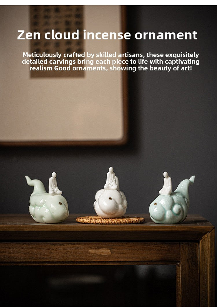 zensoullab Zen Style Formless Buddha Incense Holder Ornament Incense Burner Incense Tray Sandalwood Ceramic Monk Tea Table Decoration