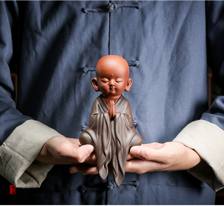 zensoullab Yunshang Chinese Zen Monk Gift Ceramic Ornament Classical Craft Tea Ceremony Home Decoration Zisha