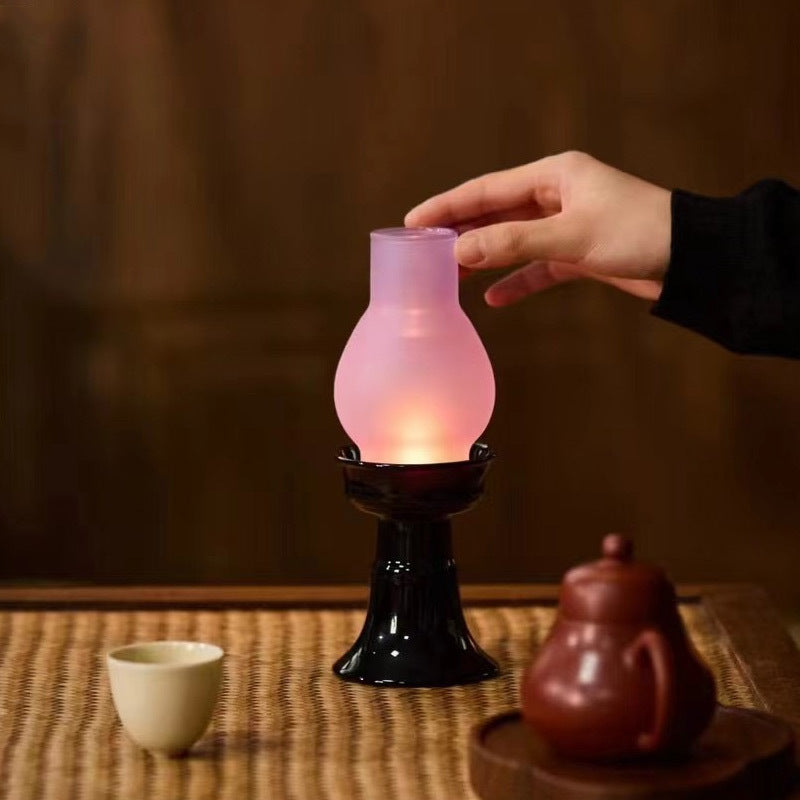 zensoullab Empty Illusion Candle Holder Home Aromatherapy Glass Ornament High-end Vintage Chinese Zen Creative Atmosphere Lamp Ancient Style