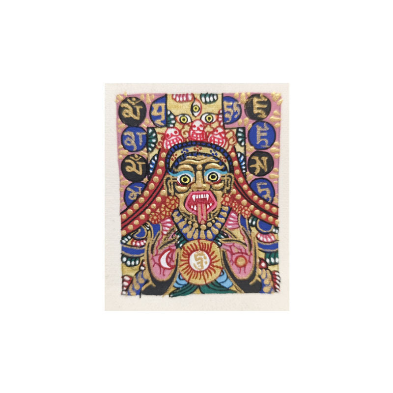 zensoullab Nepal Hand-painted Zakiram Female God of Wealth Small Thangka Gawu Box Painting Core Tibet Tibetan God of Wealth Thangka Pendant