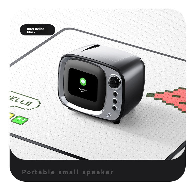 zensoullabAi Smart APP Screen Bluetooth Speaker Creative Retro TV Style Small Speaker Subwoofer Alarm Clock White Noise