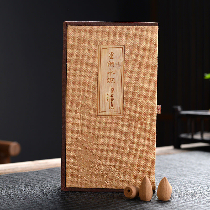 zensoullab Natural Backflow Incense Pellets Agarwood Tower Incense Cones Sandalwood Incense Home Indoor Air Purification Incense Burner Aromatherapy Gift