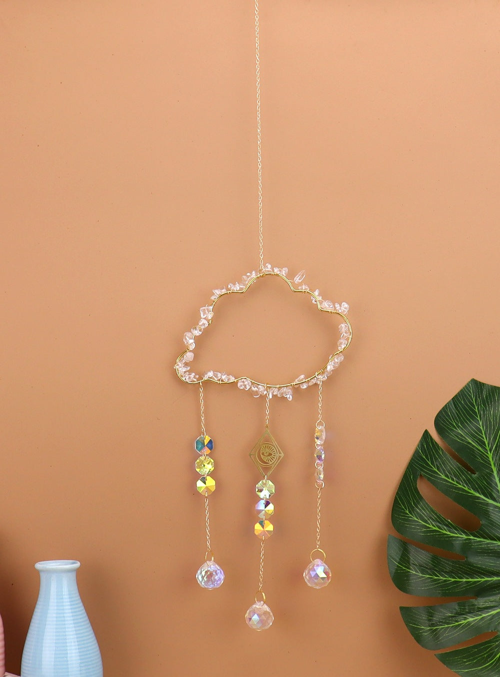 zensoullab Natural Crystal Gravel Handmade Crystal Decoration Pendant Window Outdoor Light Gathering Cloud Amethyst Sun Catcher