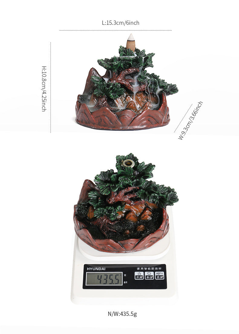 zensoullab Resin Christmas Tree Christmas Backflow Incense Burner Creative Pine Tree Smoke Backflow Aromatherapy Burner Home Decoration Ornament