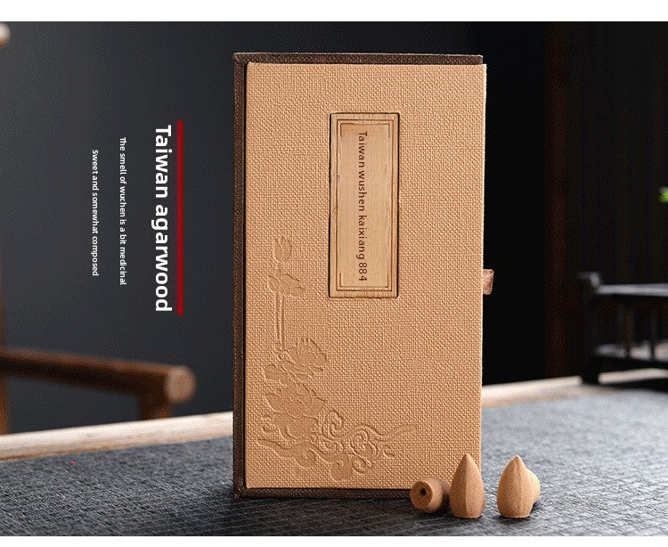 zensoullab Natural Backflow Incense Pellets Agarwood Tower Incense Cones Sandalwood Incense Home Indoor Air Purification Incense Burner Aromatherapy Gift