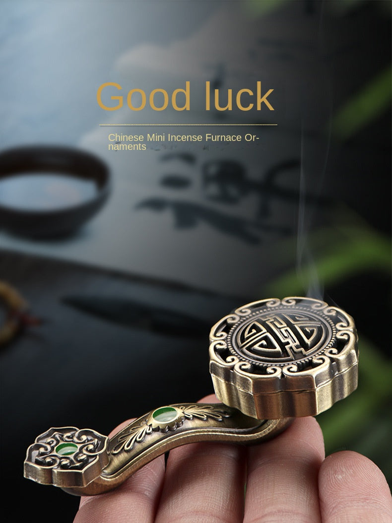 zensoullab Ruyi Auspicious Chinese Incense Burner Small Cloud Shape Non-Stick Incense Burner for Home Indoor Tea Ceremony Incense Desktop Mini Ornament