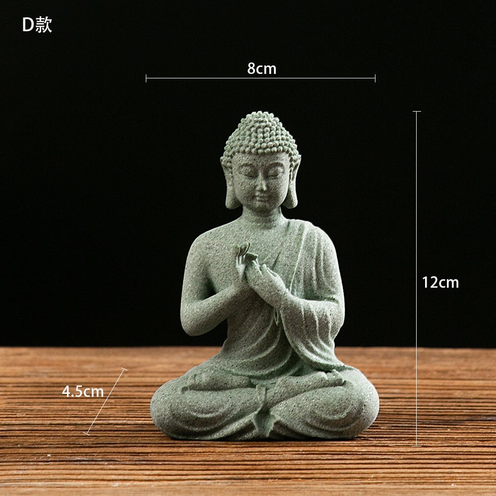 zensoullab New Buddha Statue Crafts Zen Fish Tank Landscape Ornament New Chinese Style Creative Entrance Home Decoration
