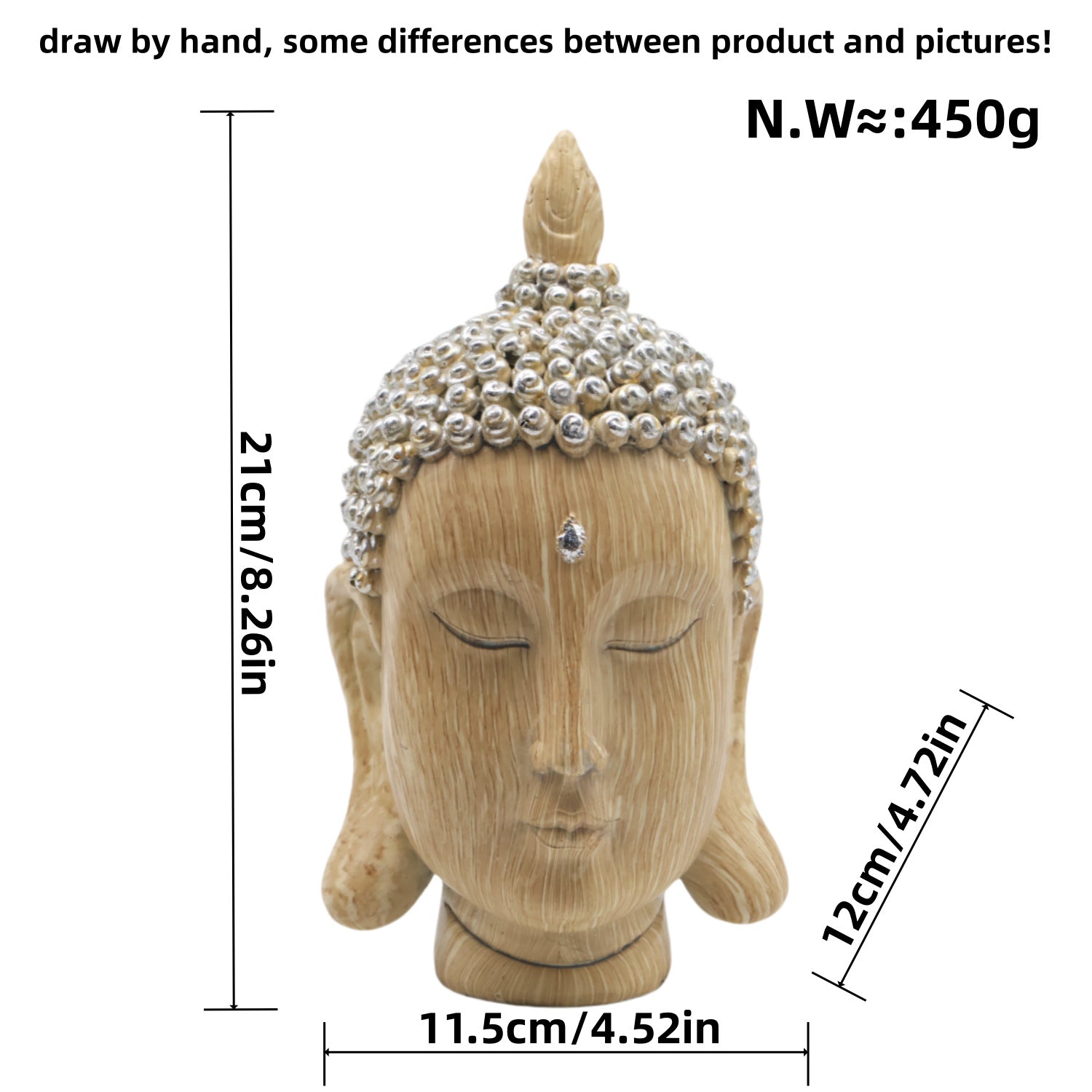 zensoullab Southeast Asian Buddha Statue Buddha Head Ornament New Chinese Zen Resin Craft Living Room Tea Room Home Retro Decoration