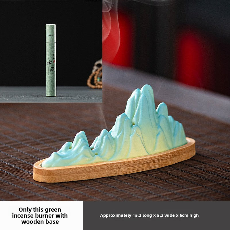 zensoullab Thousand Miles of Rivers and Mountains Ceramic Creative Incense Burner Small Incense Holder Home Indoor Zen Tea Room Aromatherapy Burner Ornament